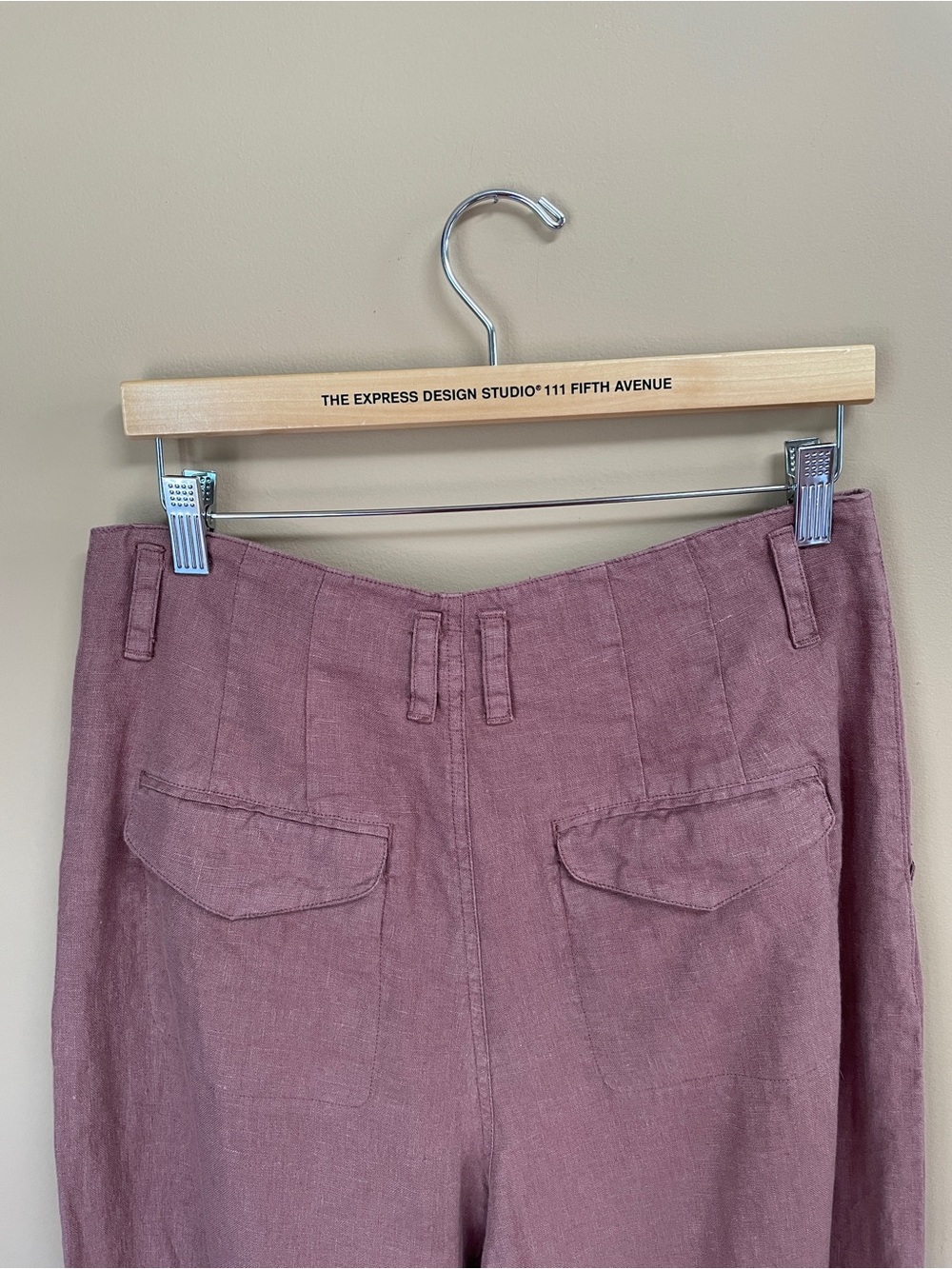 WRAP LONDON Womens Wide Leg Linen Trousers Pants High Rise Size 8 NWOT Coastal # - Picture 4 of 9